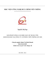 Giải pháp nâng cao hiệu quả sử dụng vốn kinh doanh tại công ty cổ phần viễn thông hà nội