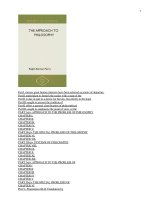 Tài liệu The Approach to Philosophy pptx