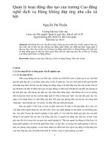 Quản lý hoạt động đào tạo của trường cao đẳng nghề dịch vụ hàng không đáp ứng nhu cầu xã hội