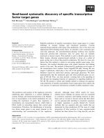 Tài liệu Báo cáo khoa học: Seed-based systematic discovery of speciﬁc transcription factor target genes pptx