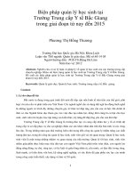 Biện pháp quản lý học sinh tại trường trung cấp y tế bắc giang trong giai đoạn từ nay đến 2015
