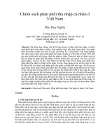 Chính sách phân phối thu nhập cá nhân ở việt nam