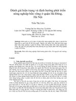 Đánh giá hiện trạng và định hướng phát triển nông nghiệp bền vững ở quận hà đông, hà nội
