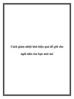 Tài liệu Cách giảm nhiệt khá hiệu quả để giữ cho ngôi nhà của bạn mát mẻ doc