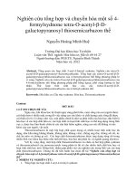 Nghiên cứu tổng hợp và chuyển hóa một số 4 formylsydnone tetra o acetyl β d galactopyranosyl thiosemicarbazon thế