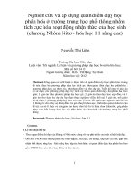 Nghiên cứu và áp dụng quan điểm dạy học phân hóa ở trường trung học phổ thông nhằm tích cực hóa hoạt động nhận thức của học sinh (chương nhóm nitơ   hóa học 11 nâng cao)