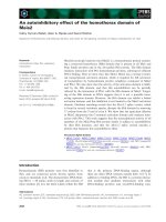 Tài liệu Báo cáo khoa học: An autoinhibitory effect of the homothorax domain of Meis2 ppt