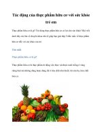 Tài liệu Tác động của thực phẩm hữu cơ với sức khỏe trẻ em ppt