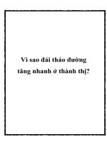 Tài liệu Vì sao đái tháo đường tăng nhanh ở thành thị? docx