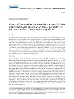 Tăng cường phối hợp chính sách kinh tế vĩ mô với chính sách giám sát an toàn tài chính ở Việt Nam nhìn từ kinh nghiệm quốc tế