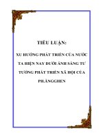 Tài liệu TIỂU LUẬN: XU HƯỚNG PHÁT TRIỂN CỦA NƯỚC TA HIỆN NAY DƯỚI ÁNH SÁNG TƯ TƯỞNG PHÁT TRIỂN XÃ HỘI CỦA PH.ĂNGGHEN docx