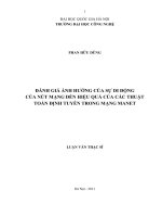 đánh giá ảnh hưởng của sự di động của nút mạng đến hiệu quả của các thuật toán định tuyến trong mạng manet