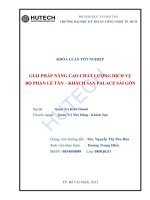 Tài liệu Luận văn:Giải pháp nâng cao chất lượng dịch vụ và bộ phận lễ tân trong khách sạn Palace Sài Gòn pot