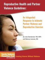 Tài liệu Reproductive Health and Partner Violence Guidelines: An Integrated Response to Intimate Partner Violence and Reproductive Coercion doc
