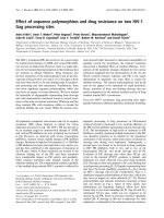 Tài liệu Báo cáo khoa học: Effect of sequence polymorphism and drug resistance on two HIV-1 Gag processing sites pdf