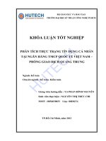 Phân tích thực trạng tín dụng cá nhân tại NH TMCP Quốc tế VN