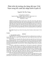 Phát triển thị trường cho hàng dệt may việt nam trong bối cảnh hội nhập kinh tế quốc tế