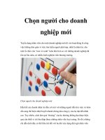 Tài liệu Chọn người cho doanh nghiệp mới pdf