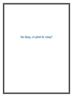 Tài liệu Im lặng, có phải là vàng? pptx