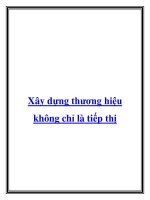 Tài liệu Xây dựng thương hiệu không chỉ là tiếp thị.Hãy tưởng tượng bạn đang doc