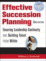 Tài liệu EFFECTIVE SUCCESSION PLANNINGTHIRD EDITION pptx