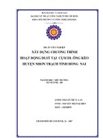 XÂY DỰNG CHƯƠNG TRÌNH HOẠT ĐỘNG DLST TẠI CỤM DL ÔNG KÈO HUYỆN NHƠN TRẠCH TỈNH ĐỒNG NAI