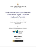 Tài liệu   The Economic Implications of Fewer  International Higher Education  Students in Australia  ppt
