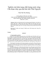 Nghiên cứu hiện trạng chất lượng nước sông cầu đoạn chảy qua địa bàn tỉnh thái nguyên
