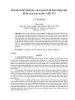 Khuôn khổ pháp lý của quá trình hội nhập nội khối của các nước ASEAN