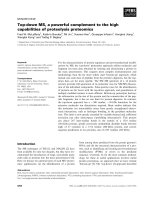 Tài liệu Báo cáo khoa học: Top-down MS, a powerful complement to the high capabilities of proteolysis proteomics pdf