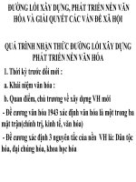 Tài liệu ĐƯỜNG LỐI XÂY DỰNG, PHÁT TRIỂN NỀN VĂN HÓA VÀ GIẢI QUYẾT CÁC VẤN ĐỀ XÃ HỘI pdf