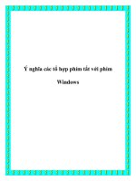 Tài liệu Ý nghĩa các tổ hợp phím tắt với phím Windows pptx