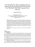 Các biện pháp huy động cộng đồng tham gia quản lý giáo dục trung học phổ thông trên địa bàn thành phố thái bình trong giai đoạn hiện nay