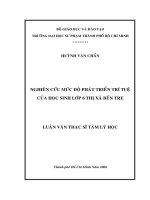 nghiên cứu mức độ phát triển trí tuệ của học sinh lớp 6 thị xã bến tre