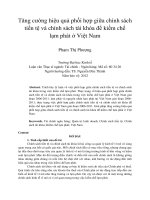Tăng cường hiệu quả phối hợp giữa chính sách tiền tệ và chính sách tài khóa để kiềm chế lạm phát ở việt nam