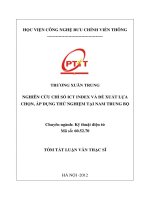 Nghiên cứu chỉ số ICT INDEX và đề xuất lựa chọn, áp dụng thử nghiệm tại nam trung bộ