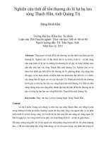 Nghiên cứu tính dễ tổn thƣơng do lũ lụt hạ lƣu sông thạch hãn, tỉnh quảng trị