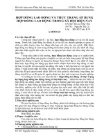 Hop dong lao dong va thuc trang ap dung hop dong lao dong trong xa hoi hien nay