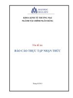 báo cáo thực tập nhận thức ngân hàng tmcp xuất nhập khẩu việt nam - chi nhánh sài gòn