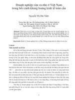 Doanh nghiệp vừa và nhỏ ở việt nam trong bối cảnh khủng hoảng kinh tế toàn cầu