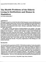 Tài liệu The Health Problems of the Elderly Living in Institutions and Homes in Zimbabwe pptx