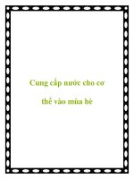 Tài liệu Cung cấp nước cho cơ thể vào mùa hè doc