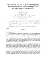 Phát triển đội ngũ cán bộ quản lý trường trung học cơ sở của huyện an lão thành phố hải phòng trong giai đoạn hiện nay