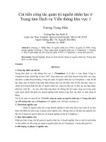 Cải tiến công tác quản trị nguồn nhân lực ở trung tâm dịch vụ viễn thông khu vực 1