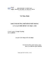 khuynh hướng phê bình mới trong lý luận phê bình văn học anh