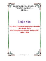 Xây dựng Chương trình đào tạo cho nhân viên ngành Thép Việt Nam phục vụ công tác áp dụng ISO 14001:2004