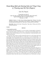 Hoạt động định giá thương hiệu tại tổng công ty thương mại hà nội (hapro)