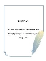 Tài liệu LUẬN VĂN: Kế tóan lương và các khỏan trích theo lương tại công ty cổ phần thương mại Thiệu Yên doc