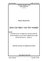 GIẢI PHÁP NÂNG CAO HIỆU QUẢ TÍN DỤNG ĐỐI VỚI NGƯỜI NGHÈO TẠI NGÂN HÀNG CHÍNH SÁCH XÃ HỘI HUYỆN QUỲNH LƯU – NGHỆ AN