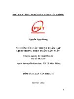 Nghiên cứu các thuật toán lập lịch trong điện toán đám mây